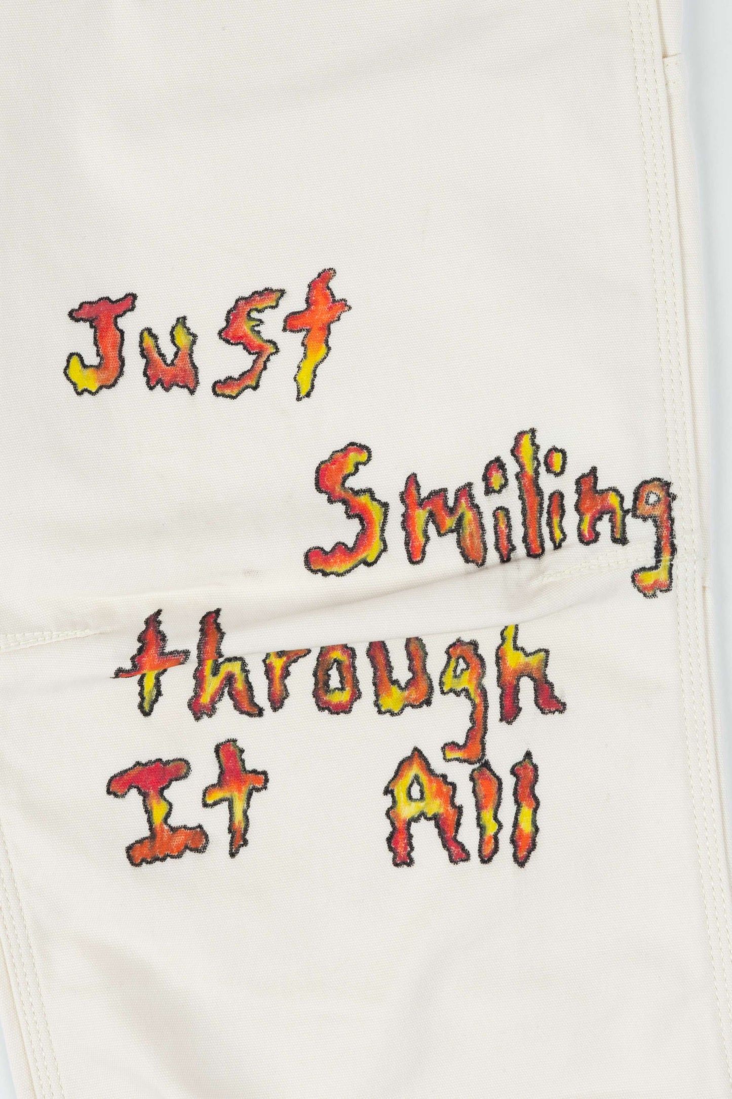 1-Off Art Doodle Pants (Smile Through It All "Buring Smile")