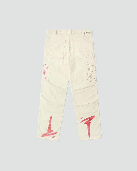 1-Off Art Doodle Pants (First They Kiss Then They Bite "Pink/Grey")
