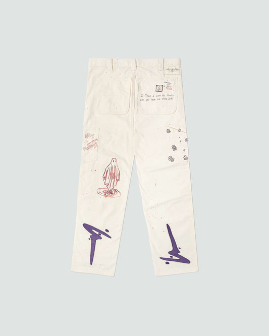 1-Off Art Doodle Pants (Manifest your own Destiny "Purple/Pink")