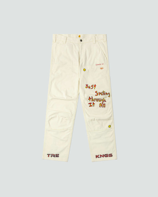 1-Off Art Doodle Pants (Smile Through It All "Buring Smile")